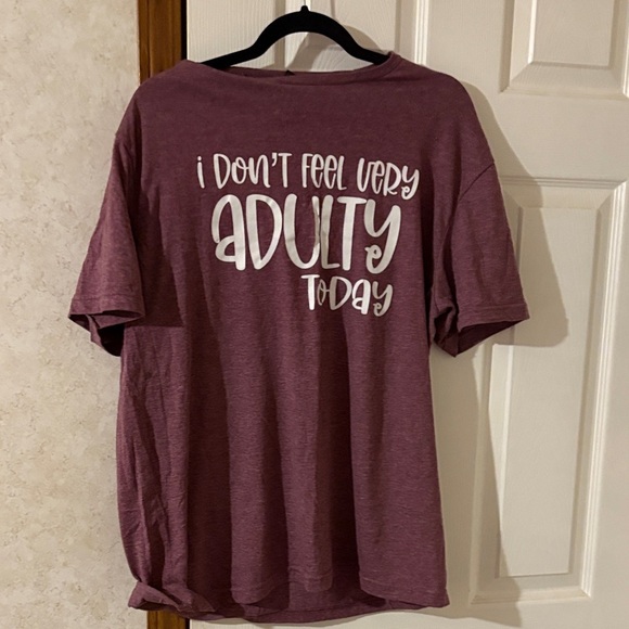 Gildan Other - Gildan purple and white “Idon’t feel very adulty today” tee. Size Large NWOT.